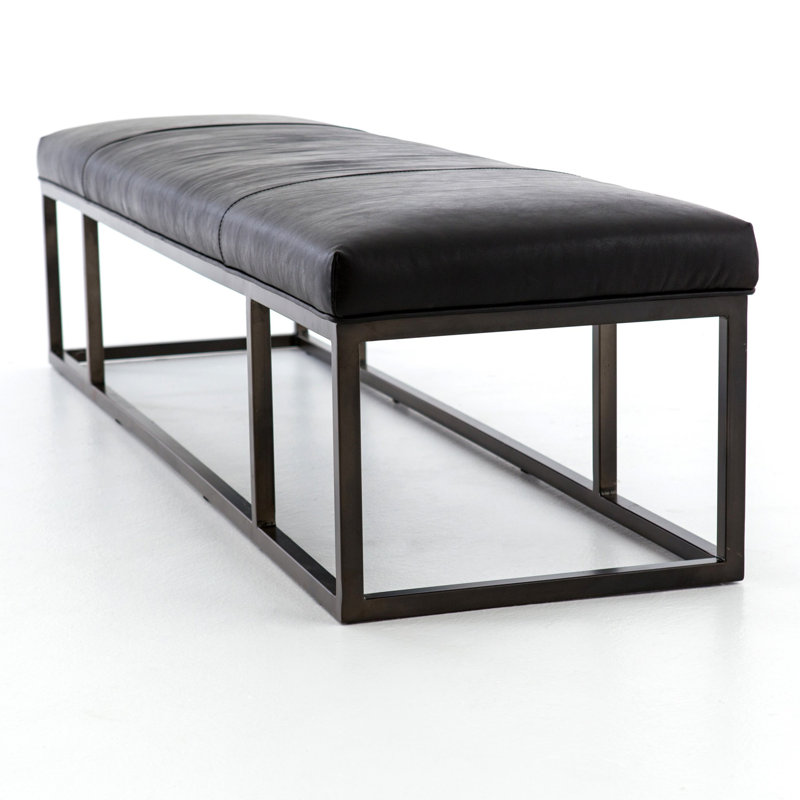 Beaumont Leather Bench, Rider Black