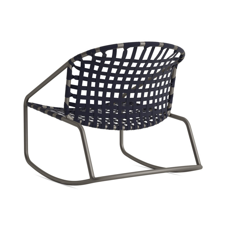 Kantan Outdoor Lounge Chair, Mica/Marine Suncloth Lace