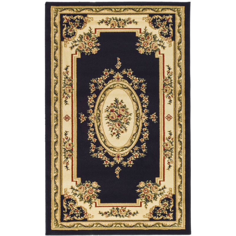 Tapis oriental Frasher Performance, Rectangle 10' x 14', Black/Ivory