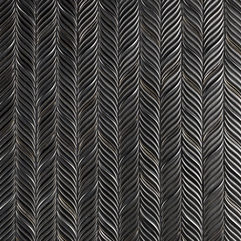 Divine Alula 1" x 2" Ceramic Novelty Mosaic Tile (0.85 Sq. Ft. / Sheet), Gunmetal