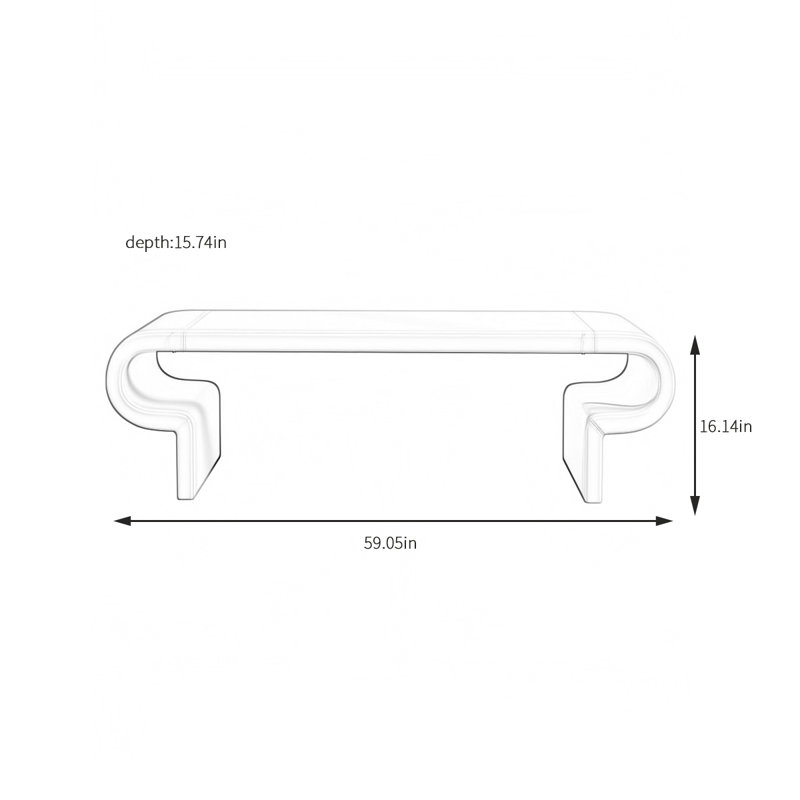 Ruperto Leather Match Upholstered Bench, 16.14" H x 59.05" W x 15.74" D