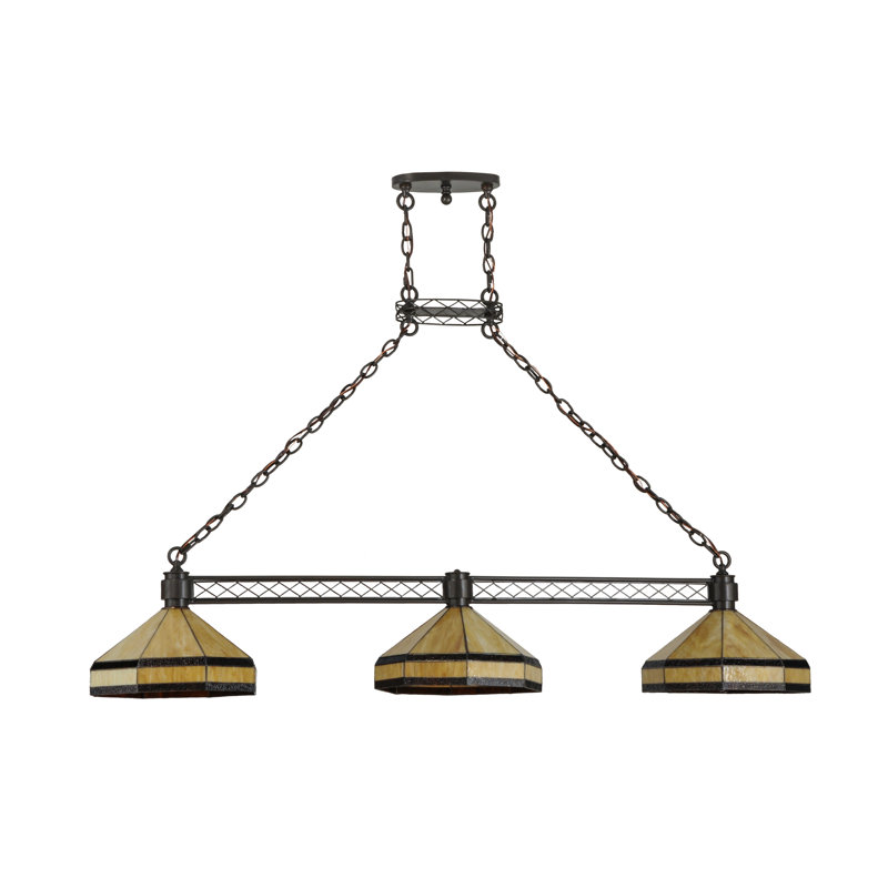 Luminaire suspendu linéaire à 3 lumières pour îlot de cuisine Wynkoop