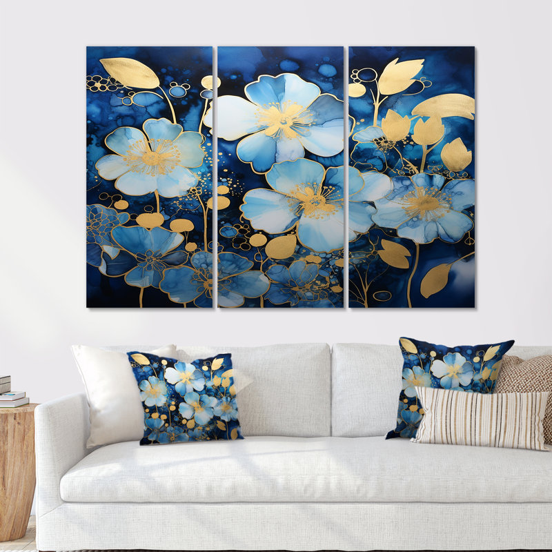 Boldberg - ensemble d'art mural coquelicot, H 28 po x l 36 po x P 1 po, Toile tendue