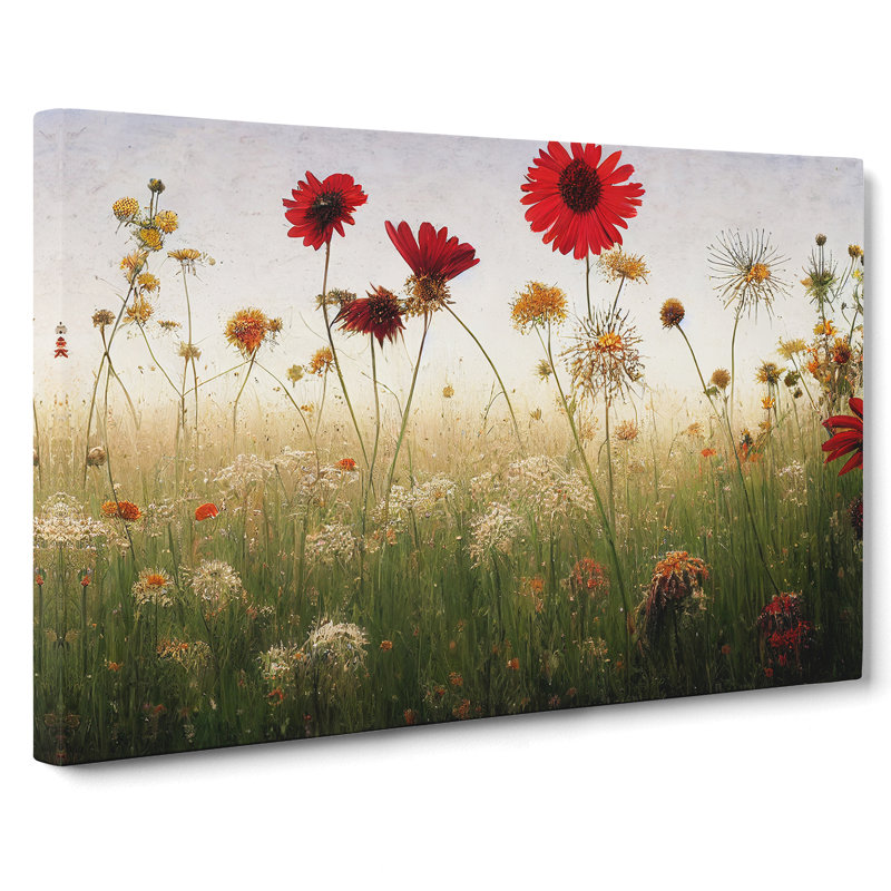 Head Turning Wildflowers Floral - Wrapped Canvas Print, 35cm H x 50cm W x 3cm D