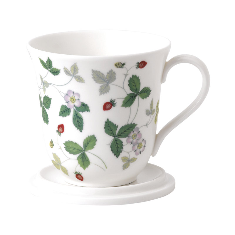 Wild Strawberry Floral Ceramic Lidded Mug