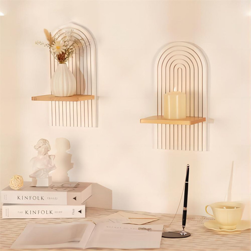 Ensemble de 2 appliques murales pour bougies décoratives style bohème Boho