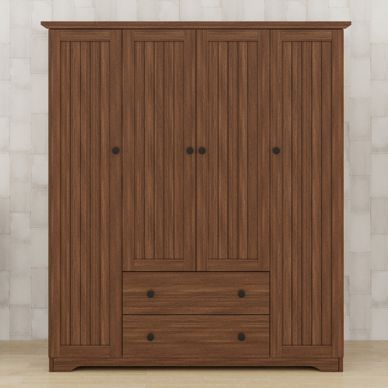 Armoire 4 portes avec 2 tiroirs, Brown