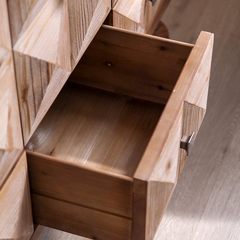 Buffet rétro en noyer massif et bois manufacturé