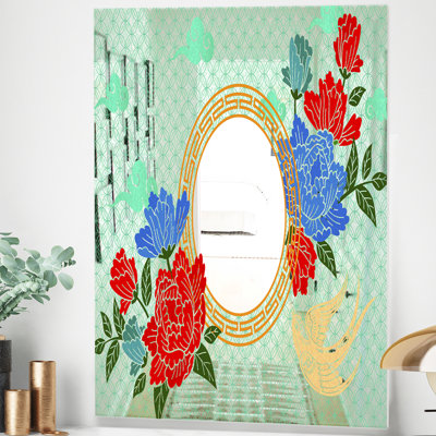 Chinese Style with Peony Accent Mirror