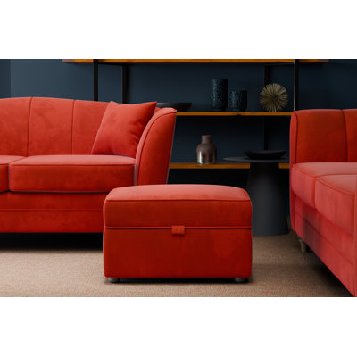 Laverton Wide Velvet Rectangle Footstool Ottoman with Storage