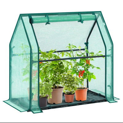 Mini Greenhouse For Indoor Outdoor, Tabletop Portable Green House With Waterproof Pad For Small Plants Nursery Germination, Heavy-Duty PE Cover, (Green)