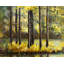 «Trees in the Middle of the Lake - Gray», reproduction encadrée avec passe-partout