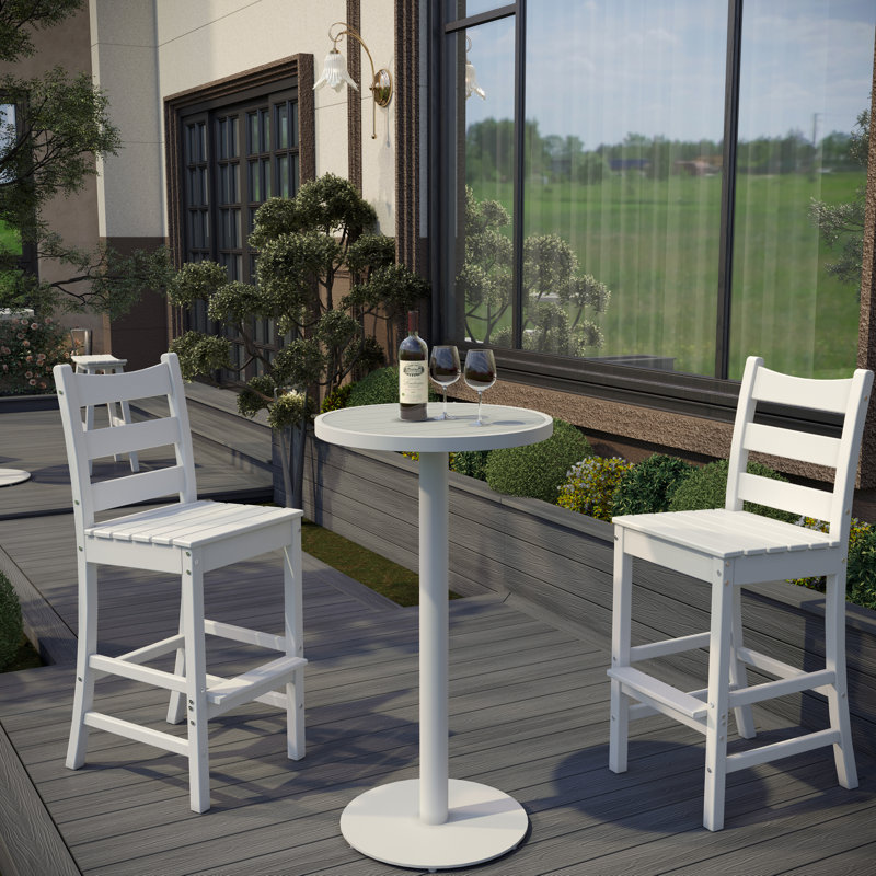 Structure de bar ronde blanche matte en aluminium composite 23,62 po x 23,62 po x 43,31 po, 23-5 / 8 po