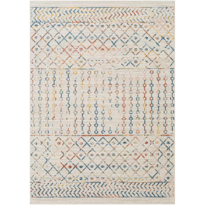 Tapis ivoire / gris Adryn, Rectangle 5 pi 3 po x 7 pi 3 po