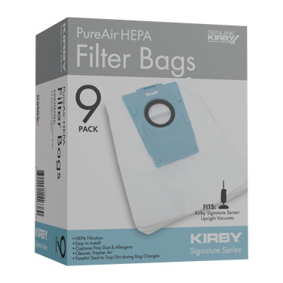 Sacs filtrants Kirby SS Upright PureAir (paquet de 9) et 3 filtres prémoteur