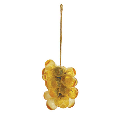 Ornement en verre ambré en grappe