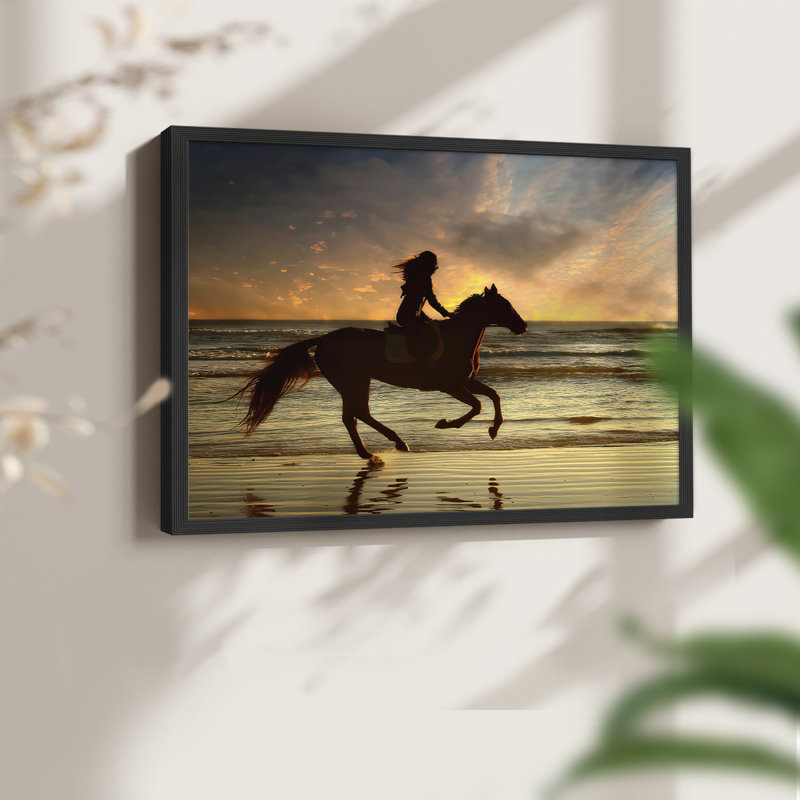 Wave Runners V -Framed Print - Restickable, H 8 po x l 10 po, Noir, noir, noir, noir