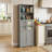 Large Capacity 6 Tier Freestanding Bathroom Storage Cabinet With 2 Spacious Open Storage Compartments And Customizable Adjustable Shelves For Bathroom