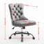 Fauteuil de bureau pivotant réglable, velours noir, base en métal doré, bouton, boutons tirés à la main, coussin à rebond élevé, bureau noir, revêtement en velours, réglable électrolytique, pivotant, américain-249535265