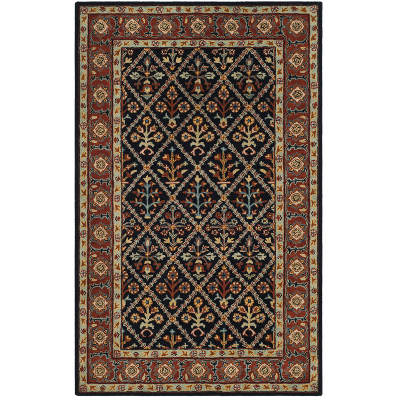 Tapis oriental en laine touffeté à la main Wahcheechee, Rectangle 6 pi x 9 pi