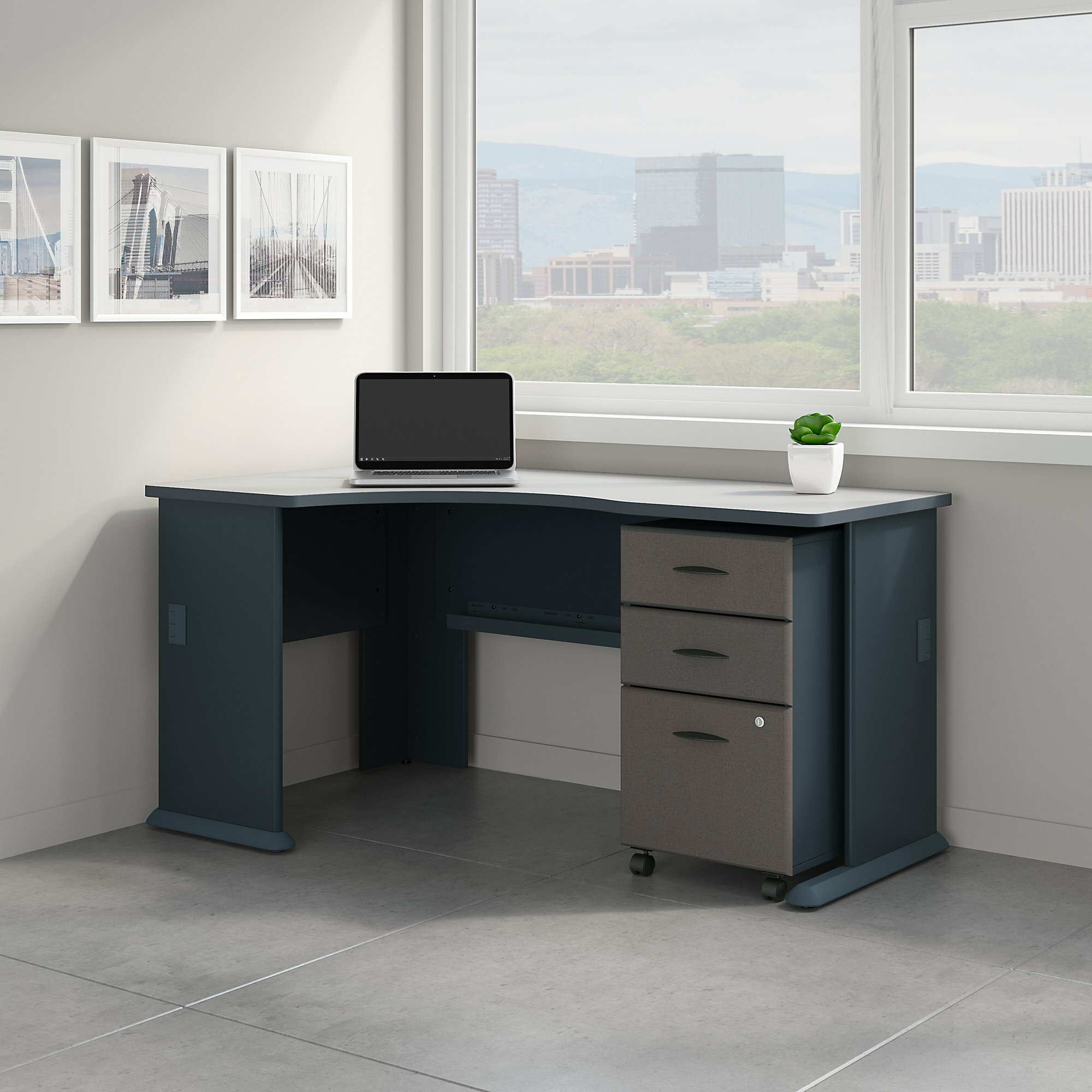 Bush Furniture Series A Slate 72 inch Desk