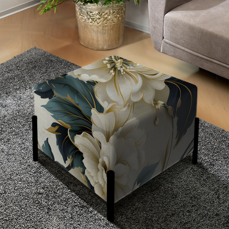 Contemporary Motifs Victorian Pattern VI - Floral Square Ottoman