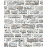 Bricks and More Collection Stone Brick Wallpaper Roll
