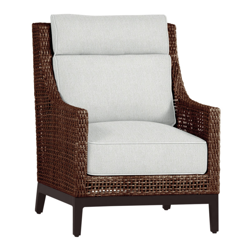 Peninsula Woven Lounge Chair, Mahogany/Chestnut, Welt + Standard fill, Bali Pearl