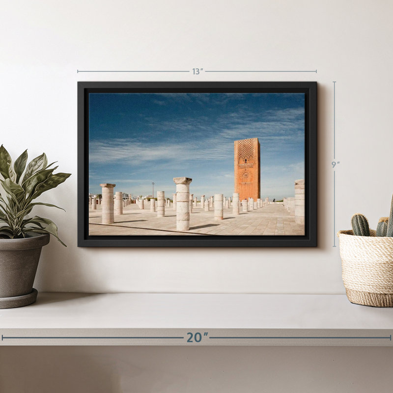 Mosquée marocaine non finie, reproduction sur toile, H 9 po x l 13 po