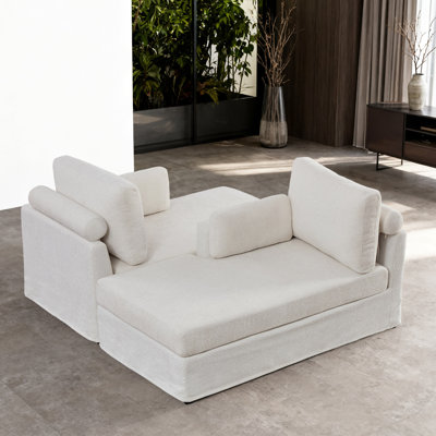 Canapé-lit moderne surdimensionné en chenille avec coussins profonds