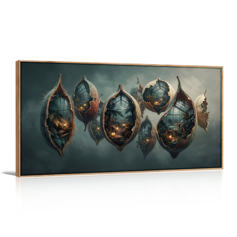 Ensemble de 1 toile murale Fantasy Pods, L 48 po x H 24 po, Naturel