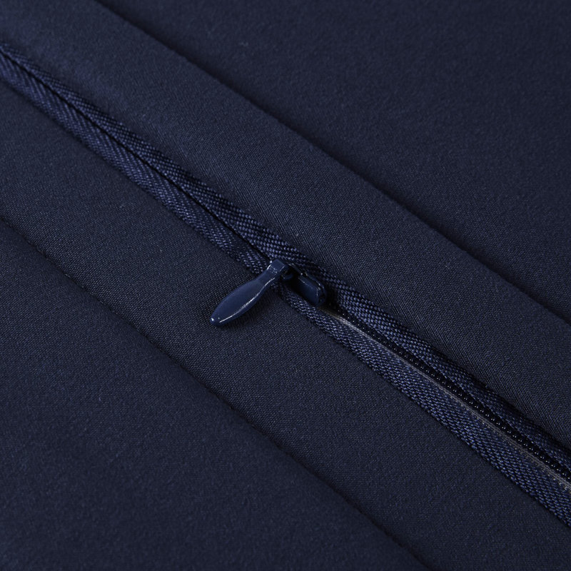 4 édredons très grand bleu marine - 2022 Fabrication améliorée pour la longévité du produit avec fermetures à glissière cachées sur les taies décoratives en chenille et revers uni avec lustre gracieux 1 édredon, 2 taies décoratives, jupe de lit avancée