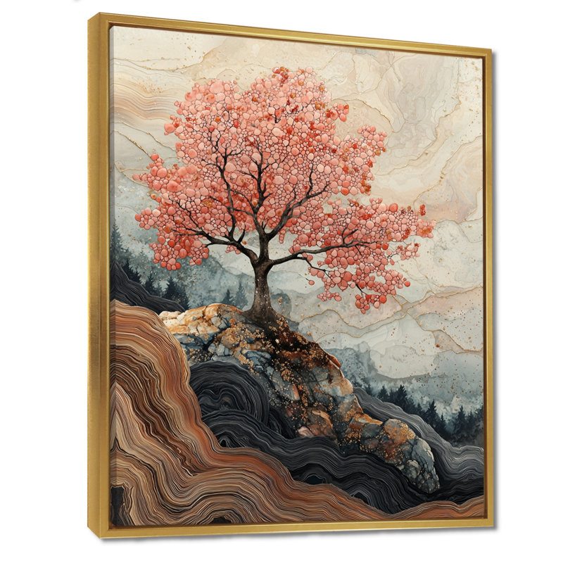 Hillyard - impressions sur toile florales, H 40 po x l 30 po, Impression encadrée flottante, Doré