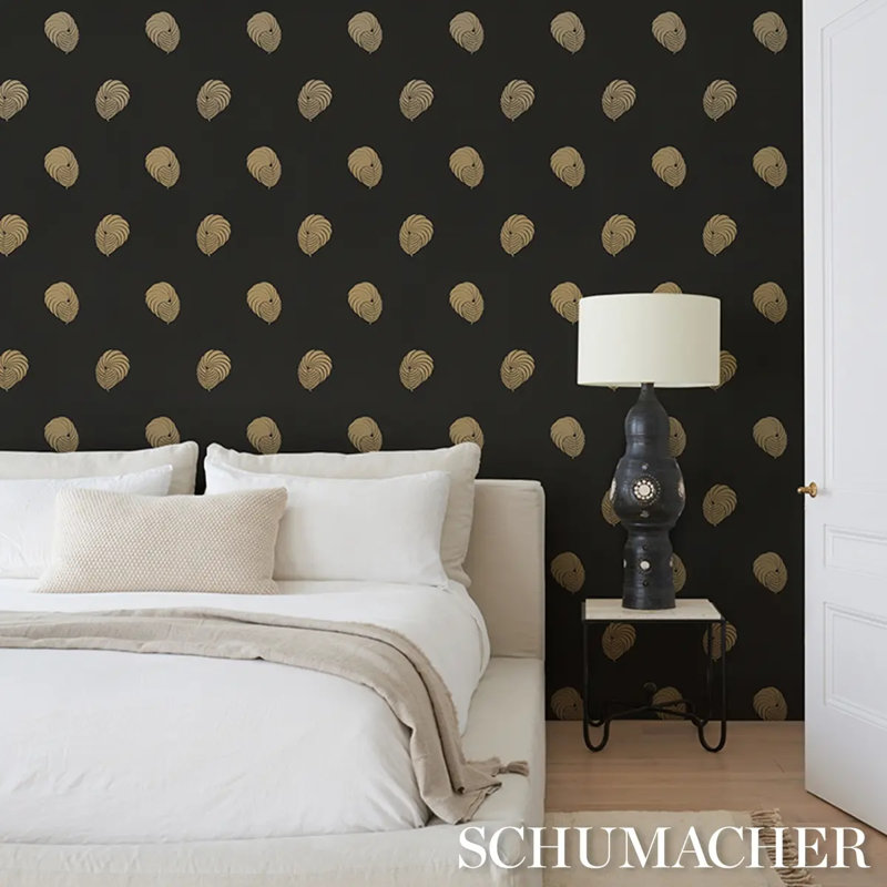 Royal Plume Wallpaper Roll, Black