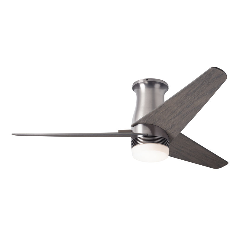 Velo 48'' Ceiling Fan with LED Lights, Wall/Remote Combo Controls, Bright Nickel, Graywash