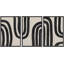 Motif géométrique en forme de ligne géométrique en spirale noire et brun clair à motif abstrait Mid-Century moderne 3 pièces-94434265-94434267-119461123