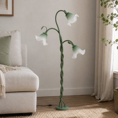 Lampe sur pied de 65,55 po pour salon avec ampoule à col de cygne flexible à 3 lumières incluses