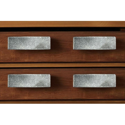 Set of Six Gray Stone Drawer Pull Knobs