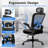 KLASIKA Desk Chairs with Wheels, Ergonomic Mesh Back Home Office Chair with Headrest, Adjustable Lumbar Support Swivel Rolling Computer Chairs with Flip Up Armrests for Conference Meeting Room, Black