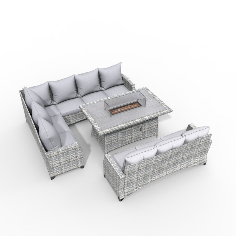 Wicker 3 - Person Patio Conversation Set with Cushions