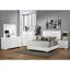 Commode 6 tiroirs blanche brillante avec miroir