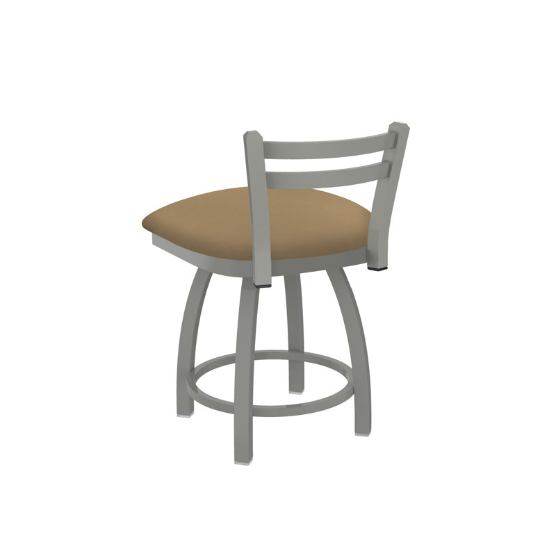 Tabouret de coiffeuse en métal Jackie, Nickel anodisé, Vinyle - sable Canter