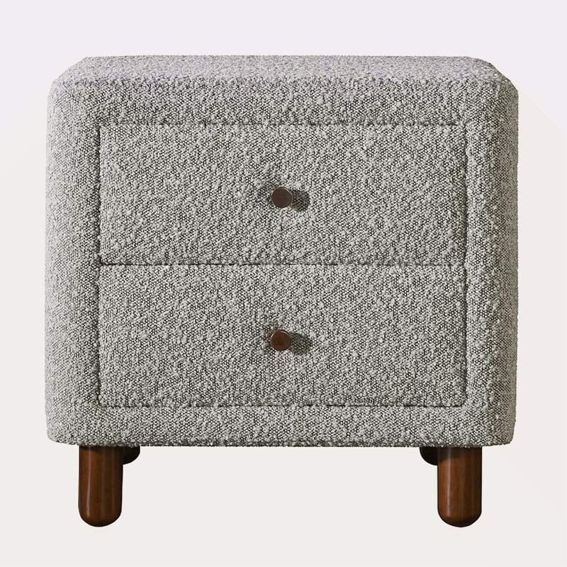Mobilier de chambre à coucher classique à deux tiroirs gris avec deux tiroirs