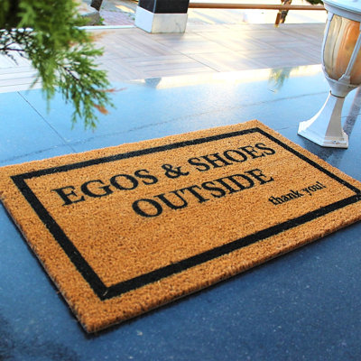 Paillasson Coco Durable, 27,6 po x 15,7 po | 100% fibre de noix de coco naturelle, écologique, brun et noir | Parfait pour les vestibules d'intérieur et d'extérieur, robuste, facile à nettoyer et élégant