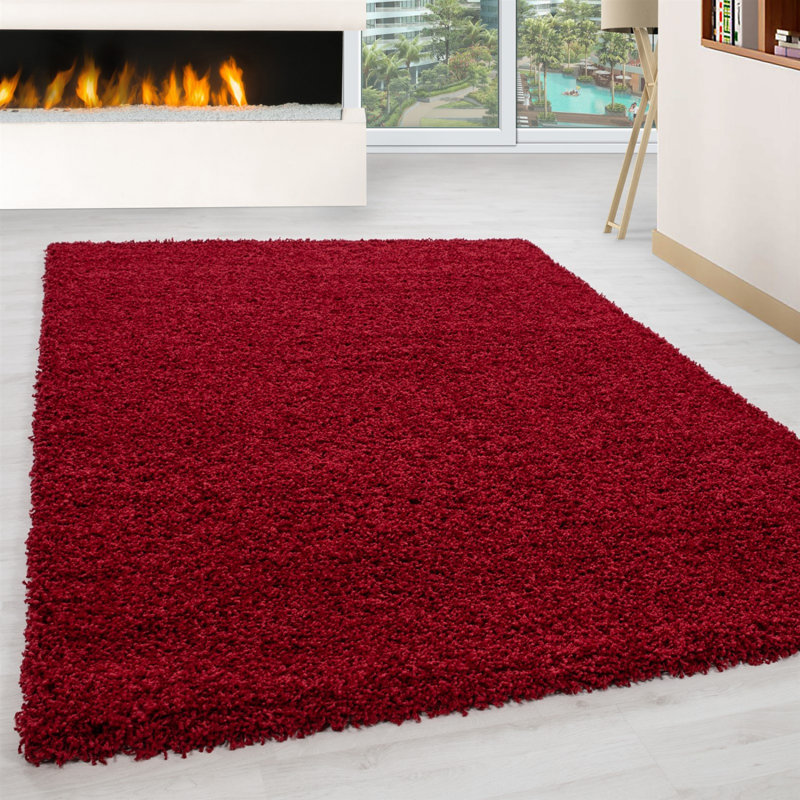 Premium Claret Red Carpet, 23.6 x 43.3 inches | 100% Polypropylene, 1800 g/m², Pile Height: 1.2 inches | Antibacterial, Durable Jute Underside, Easy to Clean with Vacuum | Ideal for Living Room, Bedroom & Home Décor