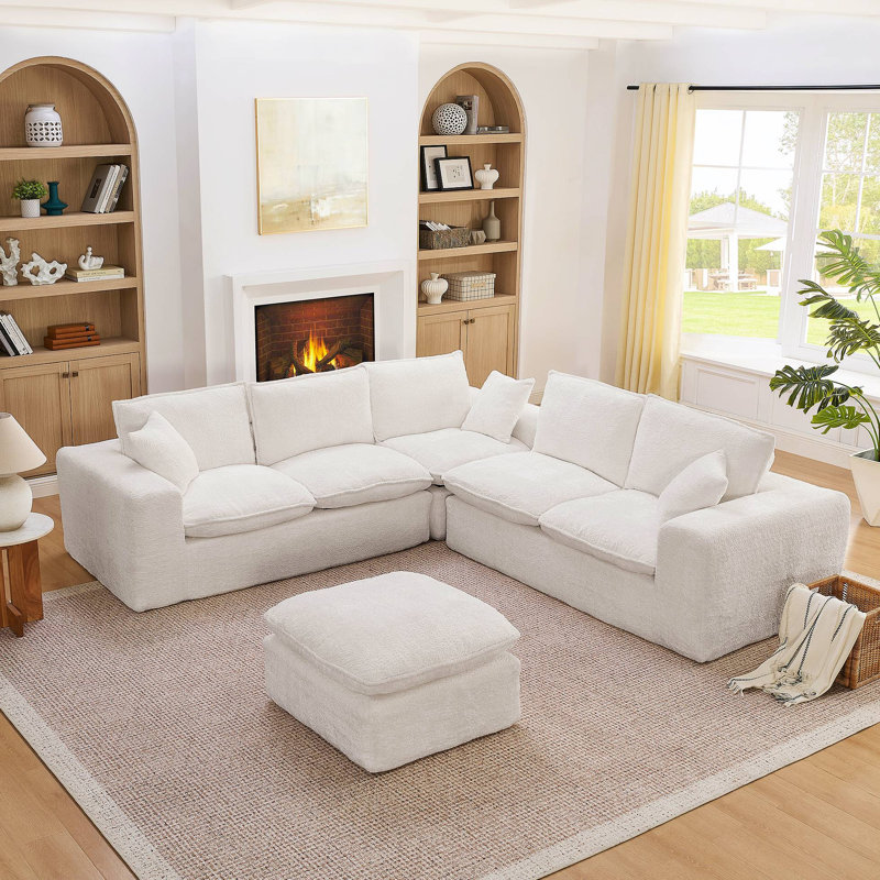 Canapé modulaire en L 107 po avec repose-pieds mobile 107 po Boucle