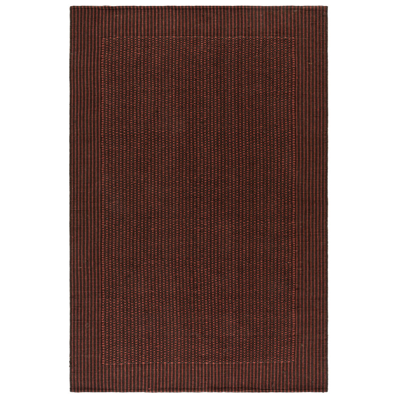 Auckland Hand-Woven Flatweave Jute/Sisal Area Rug, Rectangle 6' x 9', Brown/Rust