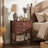 Solid Wood Brown Side Table-291700572