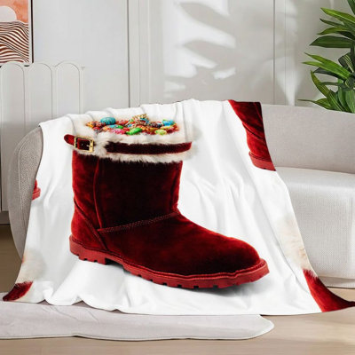 1Pc Winter Fog Landscape Flannel Blanket Soft Cozy Warm Christmas Gift, Misty Trees, Snowy Evergreen, Ethereal Atmosphere, For Sofa/Bed/Travel 55*70