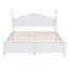 Structure de lit plateforme en bois pour grand lit, lit de support à lattes en bois de style rétro, contreplaqué en bois aggloméré de pin massif, sans sommier, assemblage facile, blanc